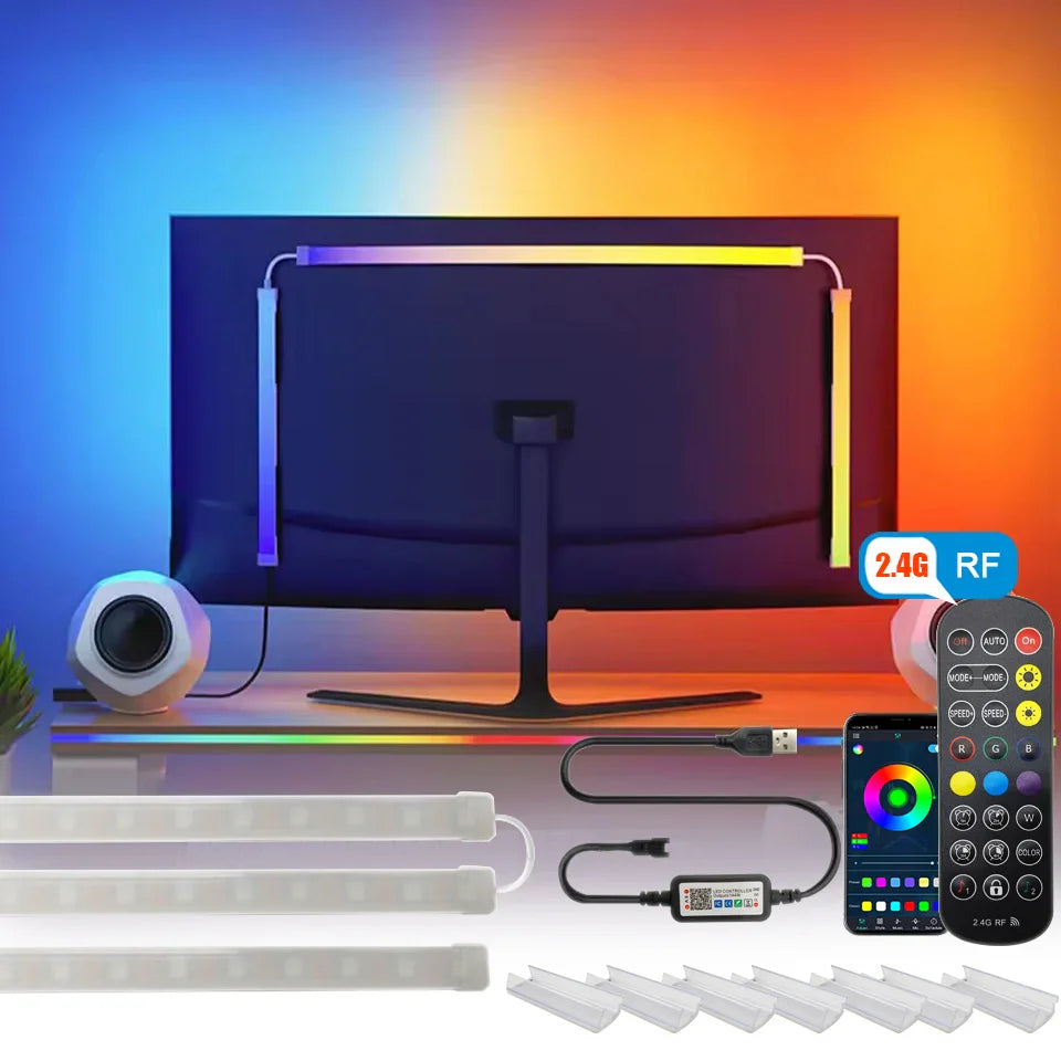 RGBIC LED Strip Lights for PC Setup with Music Sync – USB Backlight for Monitor & Desk Gaming