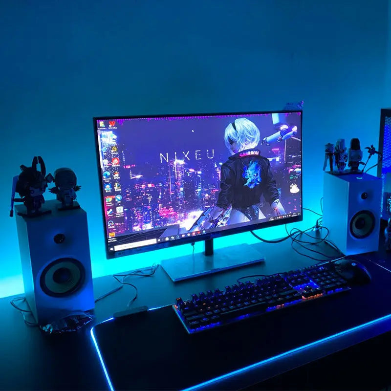 RGBIC LED Strip Lights for PC Setup with Music Sync – USB Backlight for Monitor & Desk Gaming